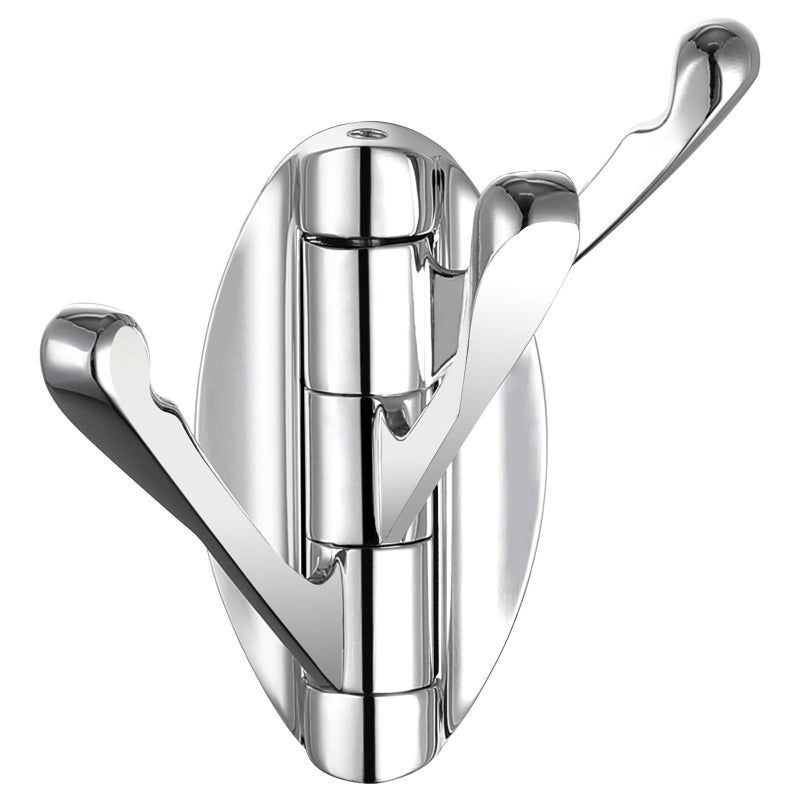 Angle Simple Bathroom Towel Hook Swivel, Metal Hand Towel Hook for Wall, Foldable Robe Coat Hanger, Chrome - Image 1